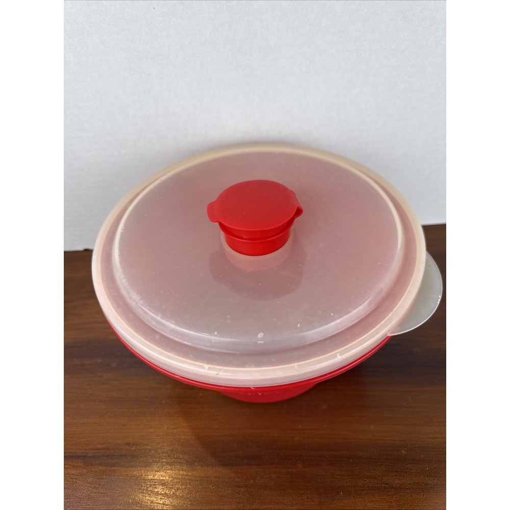 Pampered Chef Family-Size Collapsible Microwave Popcorn Maker Red‎ Popper 1457 - Picture 2 of 6